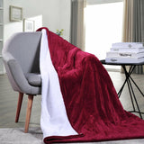Double-side Flannel Heated Electric Throw Rug Blanket Fast Heating Warm Washable RED - Front View
