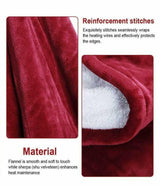 Double-side Flannel Heated Electric Throw Rug Blanket Fast Heating Warm Washable RED - Side View
