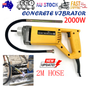 2000W Handheld Electric Concrete Vibrator 3600VPM 35mm Needle 2m Hose Cement