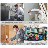 Spray Gun Kit HVLP Gravity Feed Air Paint Sprayer 3 Nozzles 1.4mm 1.7mm 2mm - Low Angle