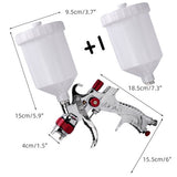 Spray Gun Kit HVLP Gravity Feed Air Paint Sprayer 3 Nozzles 1.4mm 1.7mm 2mm - Front View