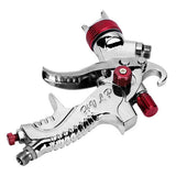 Spray Gun Kit HVLP Gravity Feed Air Paint Sprayer 3 Nozzles 1.4mm 1.7mm 2mm - Close-Up Angle