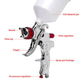 Spray Gun Kit HVLP Gravity Feed Air Paint Sprayer 3 Nozzles 1.4mm 1.7mm 2mm - Side View