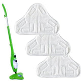 5PCS Stick On White Washable Cleaning Pads Microfiber For X5 Steam Mop H20 H2O - Side View