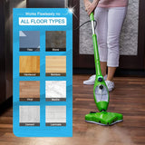 5PCS Stick On White Washable Cleaning Pads Microfiber For X5 Steam Mop H20 H2O - Top-Down View