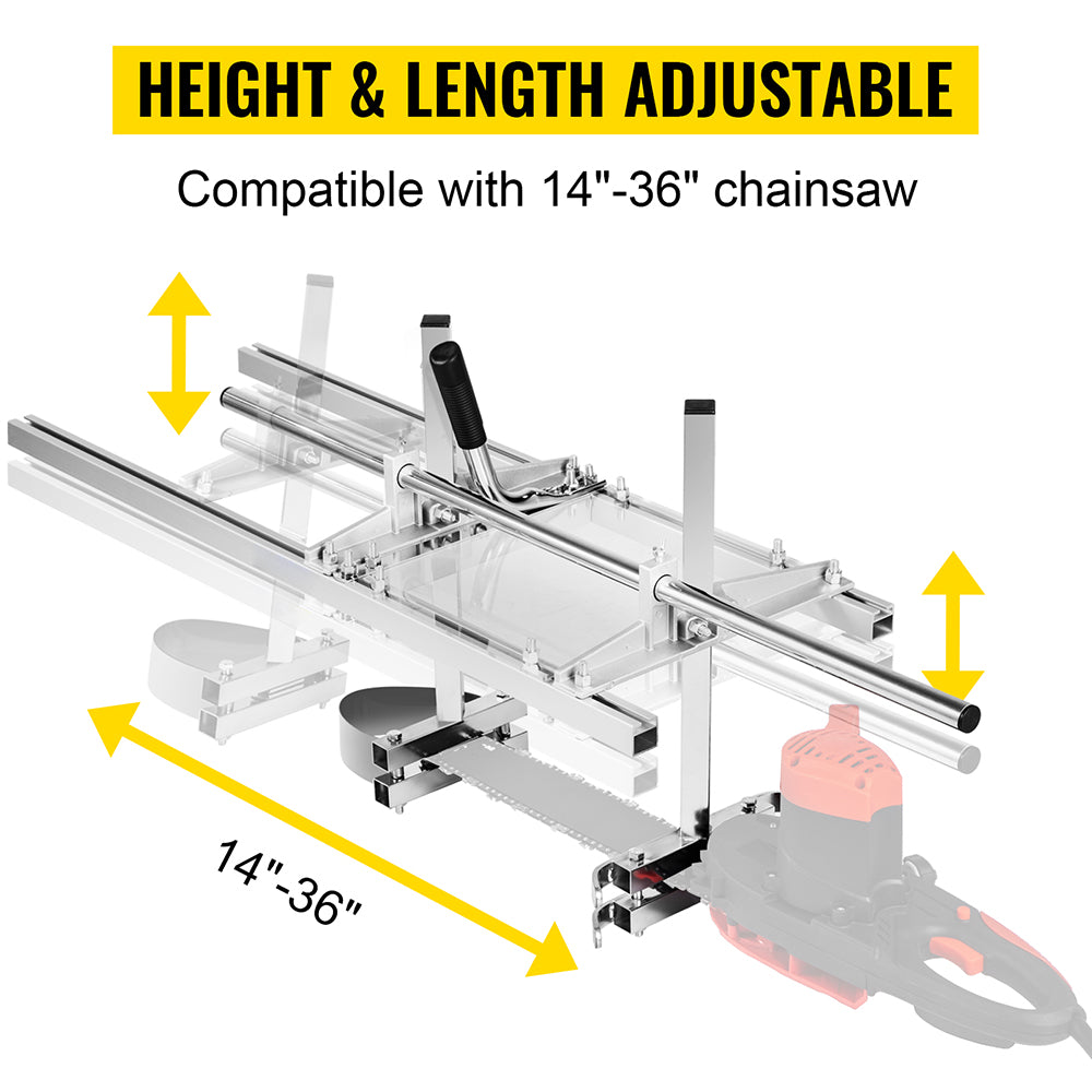 Chainsaw Mill For Saws 14-36 Bar Furniture Making Wood Cutting Aluminum Steel