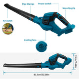 Cordless Garden Leaf Dust Blower Handheld For Makita With 2Battery & Charger 36V - Side View