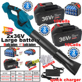 Cordless Garden Leaf Dust Blower Handheld For Makita With 2Battery & Charger 36V - Low Angle