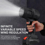 Cordless Blower Portable Handheld Electric Brushless Turbo Jet Fan w/2 Batteries - 45-Degree Angle