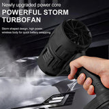 Cordless Blower Portable Handheld Electric Brushless Turbo Jet Fan w/2 Batteries - Rear View