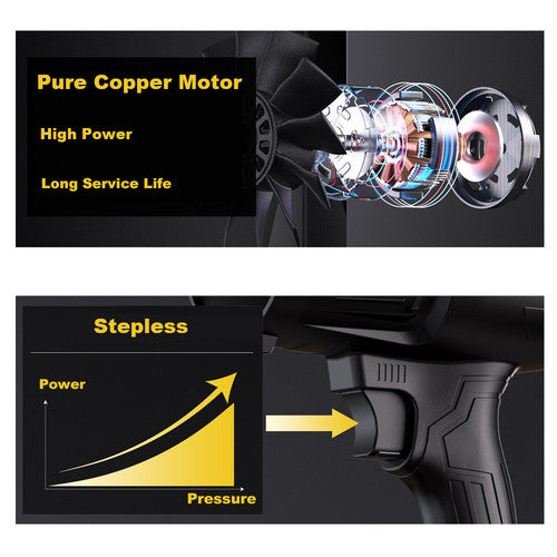 Stepless Cordless Leaf Blower w/2 Batteries Portable Handheld Turbo Jet Fan AU