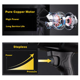 Stepless Cordless Leaf Blower w/2 Batteries Portable Handheld Turbo Jet Fan AU - Side View