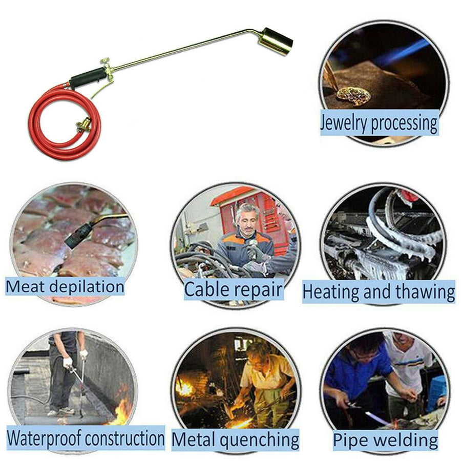 Weed Torch Burner Kit Shrub Weed Grass Killer Butane Gas Garden Tools Nozzl Hose, image 7