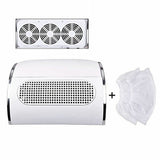 Nail Dust Collector Remover Fan Vacuum Cleaner 3 Fan Suction Manicure Machine - Top-Down View