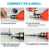 Plumber Drain Snake Pipe Metal Cleaner Pipeline Sewer 12M + 6 Drill Bit Tool DIY - Top-Down View