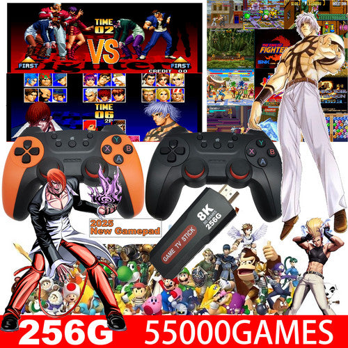 55000+ 4K HDMI Pre-Loaded Retro Game Stick Console 2X Wireless Controller Video