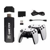 60000+ TV Video Game Stick Retro Gaming Console w/ 2 Wireless Controller 4K HDMI - Low Angle