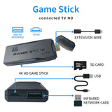 64G 4K 10000+ Retro Games Stick TV Video Game Console HDMI 2 Wireless Controller - 45-Degree Angle