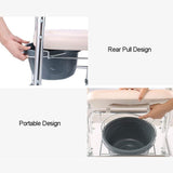 Mobile Shower Toilet Commode Chair Bathroom Aluminum Bedside Footrest Wheelchair - Side View