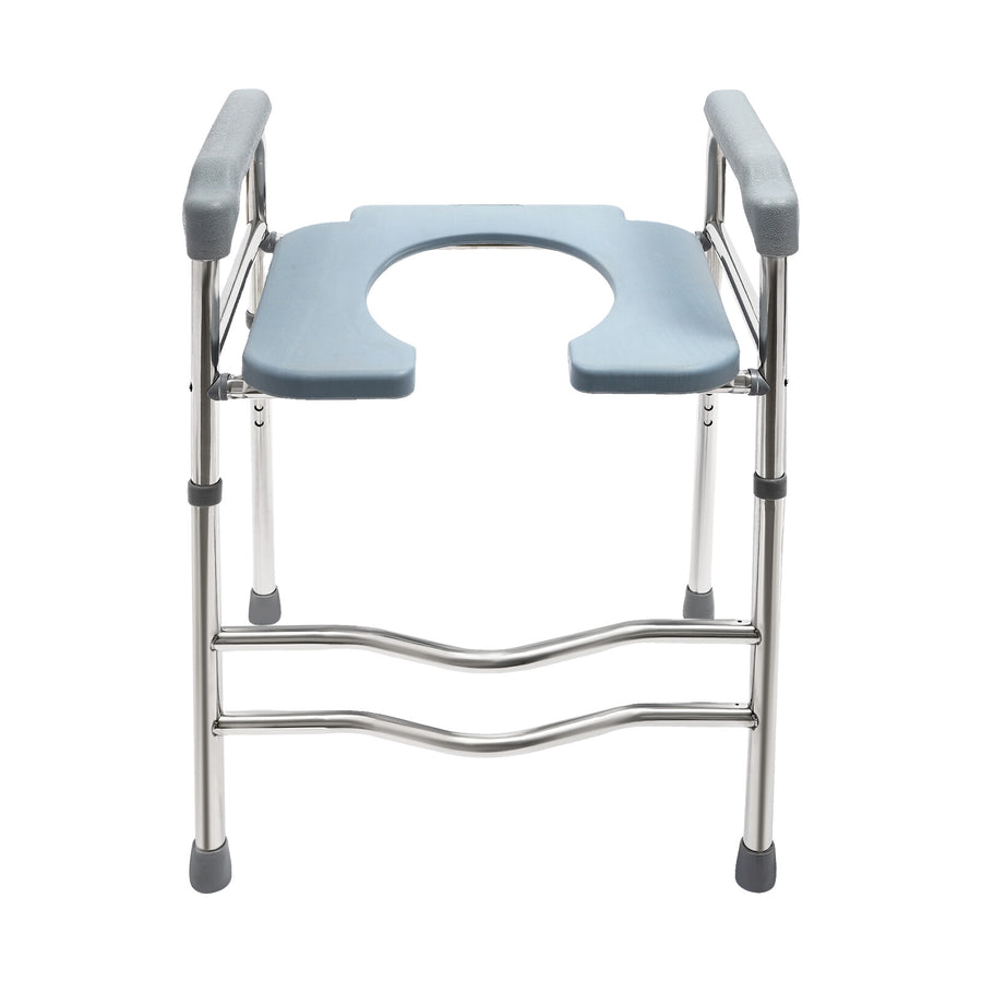 Upgrade 64-74cm Raised Toilet Seat Riser w/ Arms For Elderly Handicap Bathroom
