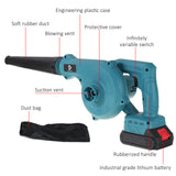 2-in-1 Cordless Electric Leaf Blower w/ 1 Battery Dust Remove Vacuum Cleaner Home Car - Front View