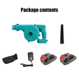 2-in-1 Cordless Electric Leaf Blower Dust Suction Vacuum Cleaner With 2 Battery - Front View