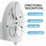 Toilet Bidet Seat Spray Hygiene Water Wash Clean Sanitation Bathroom Attachment - Low Angle