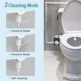 Bidet Toilet Seat Dual Nozzles Self-Cleaning Wash Hot Cold Mixer Water Sprayer - Top-Down View
