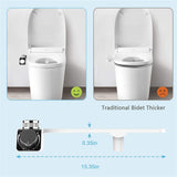 Bidet Toilet Seat Dual Nozzles Self-Cleaning Wash Hot Cold Mixer Water Sprayer - 45-Degree Angle