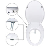 Non Electric Bidet Toilet Seat O Cover Bathroom Dual Nozzle Spray Water Wash - Front View