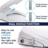 Non Electric Bidet Toilet Seat O Cover Bathroom Dual Nozzle Spray Water Wash - Top-Down View