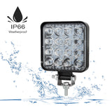10PCS 80W CREE FLOOD LED Work Lights 12V Boat Camping Square 4inch Bar - Front View