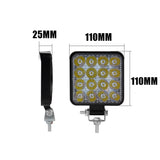 10PCS 80W CREE FLOOD LED Work Lights 12V Boat Camping Square 4inch Bar - Side View