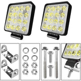 10PCS 80W CREE FLOOD LED Work Lights 12V Boat Camping Square 4inch Bar - Top-Down View