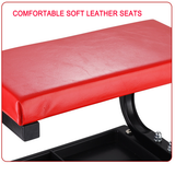 Padded Rolling Creeper Garage Mechanics Roller Seat Stool Chair with Tool Tray - 45-Degree Angle