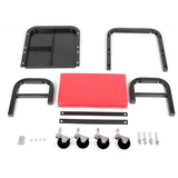 Padded Rolling Creeper Garage Mechanics Roller Seat Stool Chair with Tool Tray - Low Angle