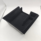 For Tesla Model 3 Y 2021-2022 Center Console Organiser Fabric Finish Tray Rear Tray - Top-Down View