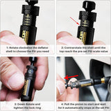 Adjustable Auto-Stop Tire Deflator Valve Kit 10-30 PSI 4PCS Screw-on for Offroad - Side View