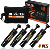 Adjustable Auto-Stop Tire Deflator Valve Kit 10-30 PSI 4PCS Screw-on for Offroad - Low Angle