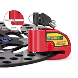 Motorcycle Alarm Disc Lock Motor Bike Brake Security Electric Rotor Bike Lock RED - Top-Down View