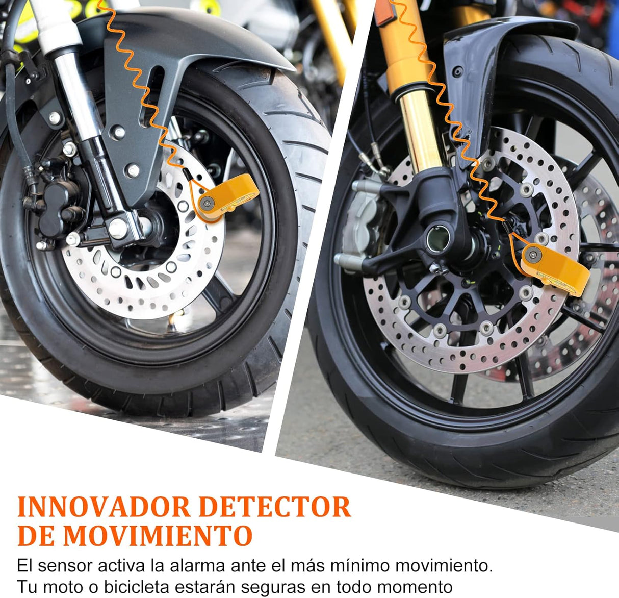 Motorcycle Alarm Disc Lock Motor Bike Brake Security Electric Rotor Bike Lock RED