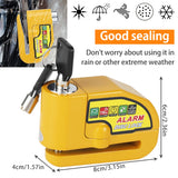 Motorcycle Alarm Disc Lock Electric Rotor Lock Motor Bicycle Bike Brake Security Yellow - Front View