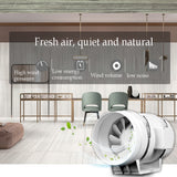 6inch Extractor Fan Duct Hydroponic Inline Exhaust Vent Industrial - Side View