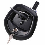 Black Power Operated Central Locking Handle Whale Tail Lock Recessed Folding 12V - Side View