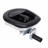 Black Power Operated Central Locking Handle Whale Tail Lock Recessed Folding 12V - Close-Up Angle