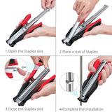 Hog Ring Gun C Clip Auto Feed Nailer Pliers+2500pcs Galvanised Steel Hogring Set - Front View
