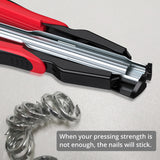 Hog Ring Gun C Clip Auto Feed Nailer Pliers+2500pcs Galvanised Steel Hogring Set - Rear View