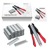 Hog Ring Gun C Clip Auto Feed Nailer Pliers+2500pcs Galvanised Steel Hogring Set - Close-Up Angle