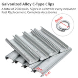 Hog Ring Gun C Clip Auto Feed Nailer Pliers+2500pcs Galvanised Steel Hogring Set - Low Angle