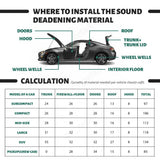 24 Sheet Self-adhesive Sound Deadener Heat Shield Insulation Deadening Mat - Front View